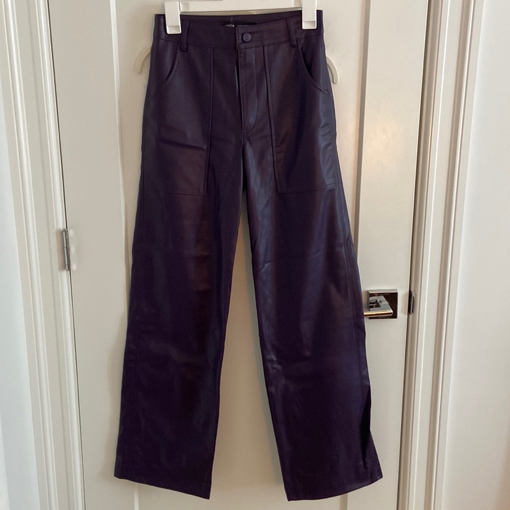 Zara purple leather pants, size XS